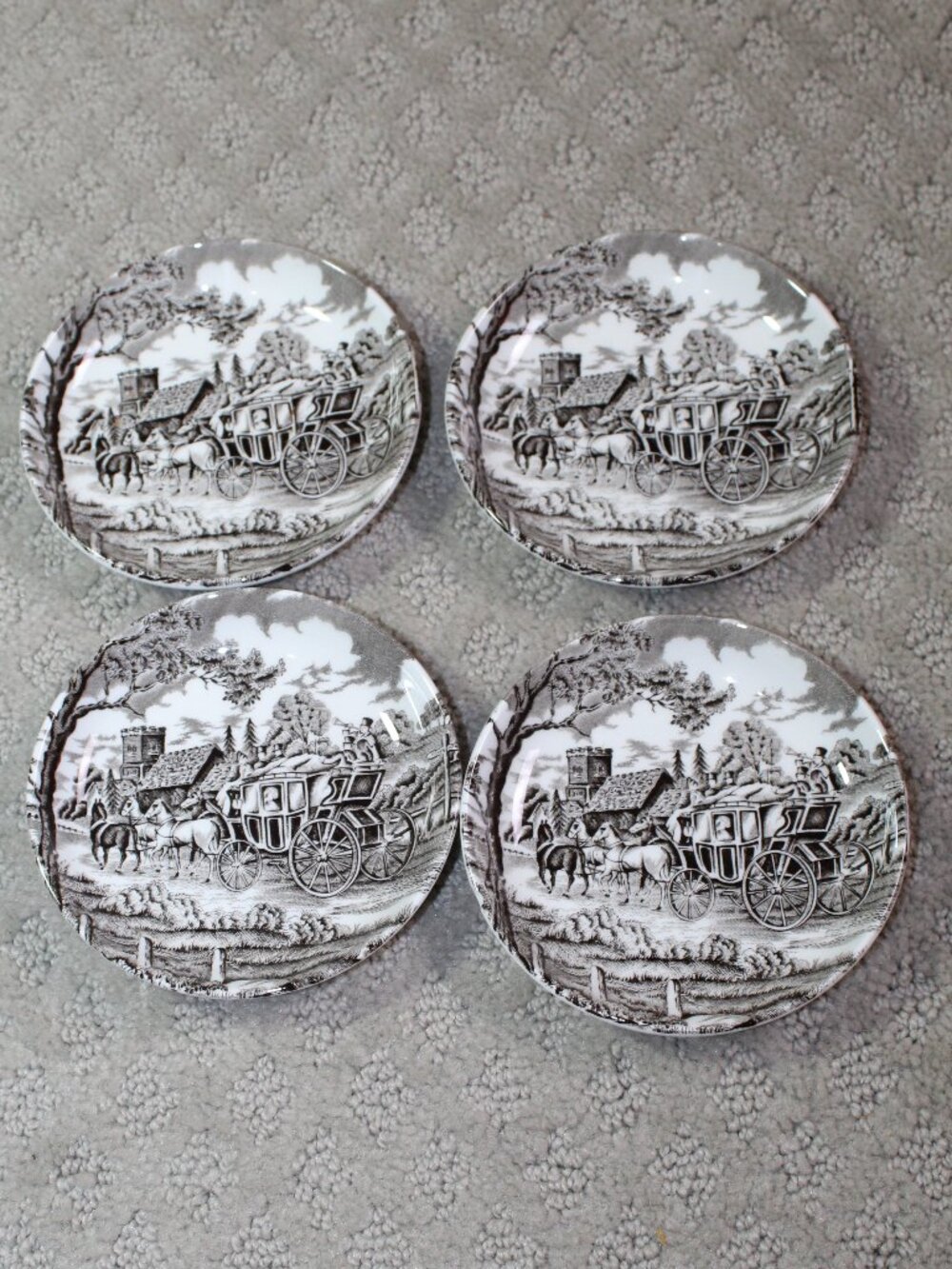 Vintage Set Of 4 Royal Mail Fine Staffordshire Plates 4.25" Made In England